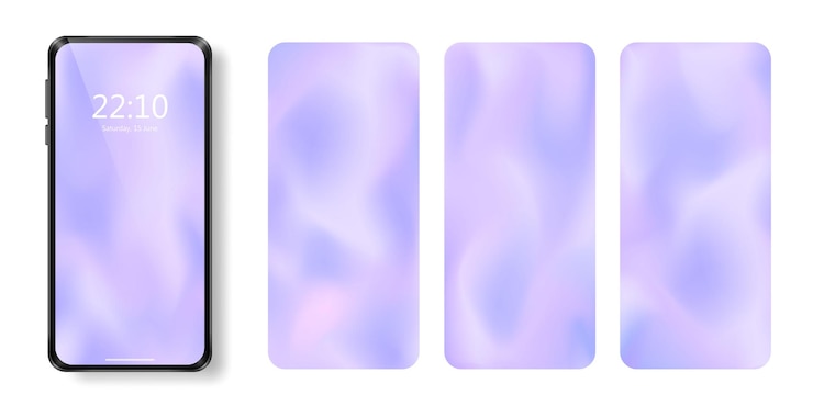 Vector sjabloon van pastel lila achtergrond voor mobiele telefoon vector telefoonscherm zacht paars behang