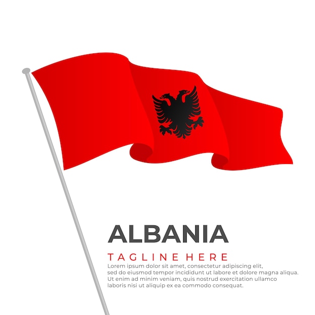 Sjabloon vector Albanië vlag modern design