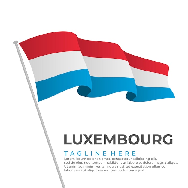 Sjabloon vector Luxemburgse vlag modern ontwerp