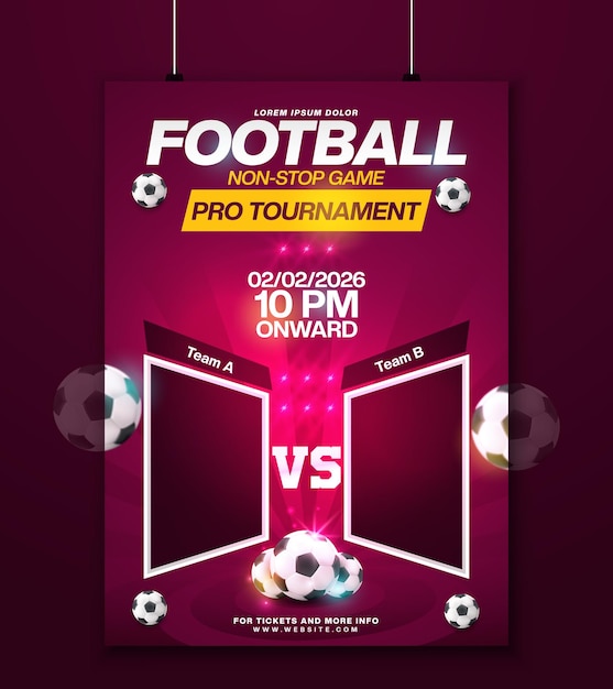 Sjabloon voetbal versus poster