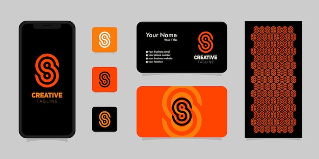 Sjabloon voor abstract beginletter s & s of ss-logo