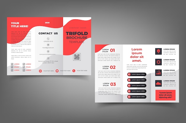 Vector sjabloon voor abstract driebladige brochure