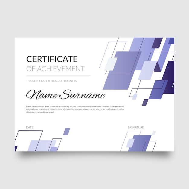 Sjabloon voor abstract geometrisch certificaat