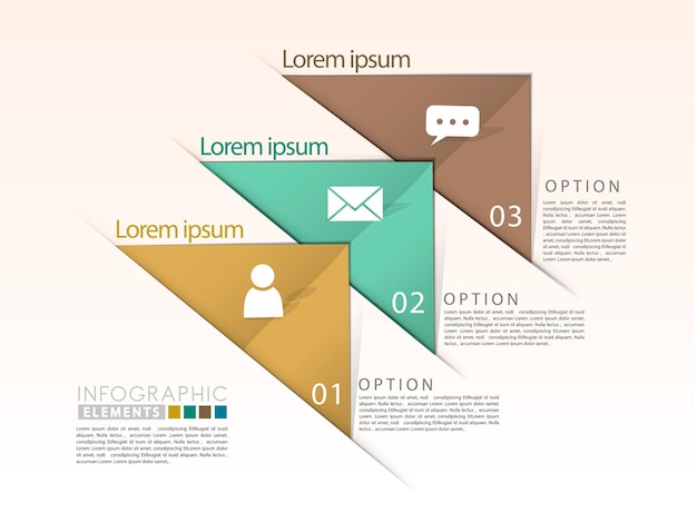 Sjabloon voor abstract geometrische pijlstroom infographic elementen