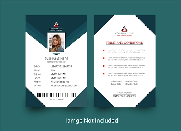 Sjabloon voor abstract id-badge met afbeelding