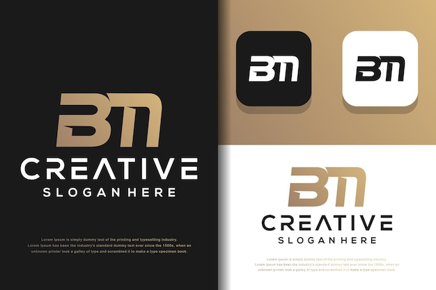 Sjabloon voor abstract monogram brief Bm logo