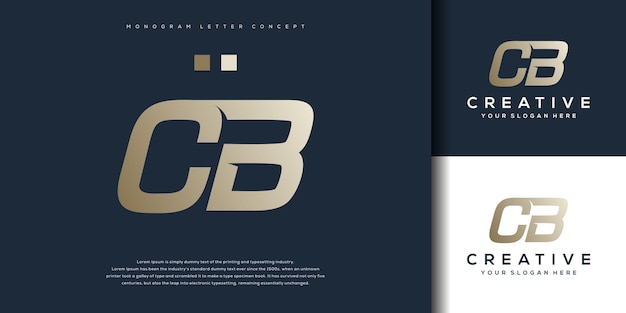 Vector sjabloon voor abstract monogram brief cb logo