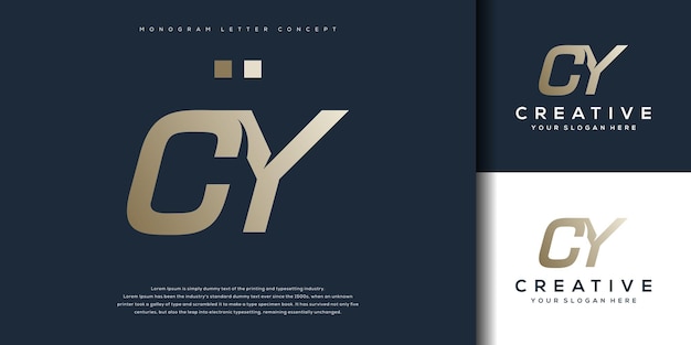 Sjabloon voor abstract monogram brief CY logo