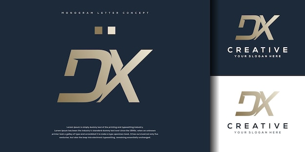 Sjabloon voor abstract monogram letter dx logo