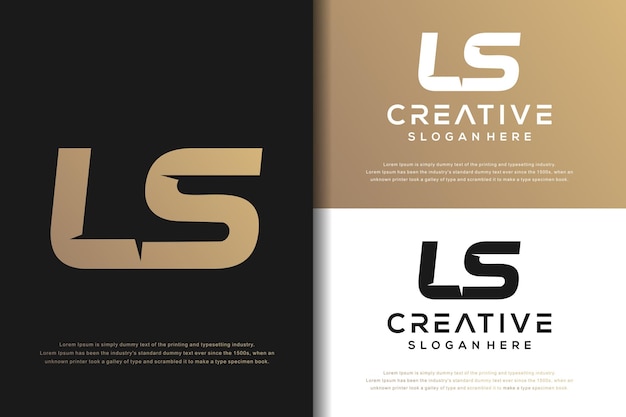 Sjabloon voor abstract monogram letter Ls-logo