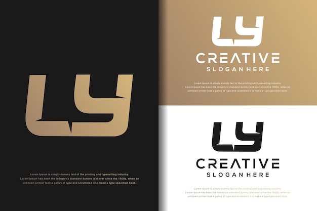 Sjabloon voor abstract monogram letter LY-logo