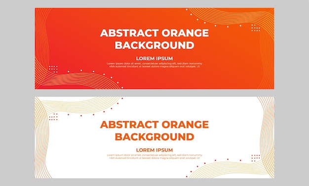 Sjabloon voor abstract oranje gradiënt horizontaal spandoek
