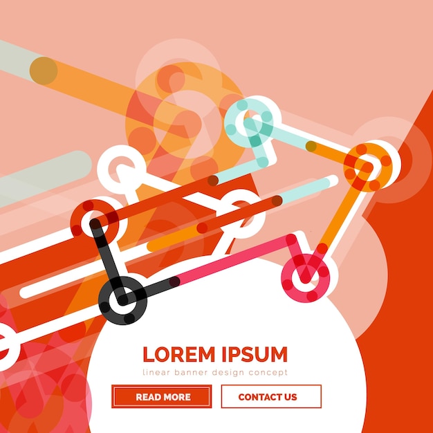Sjabloon voor abstract spandoek met pijlen lineaire ontwerpstijl