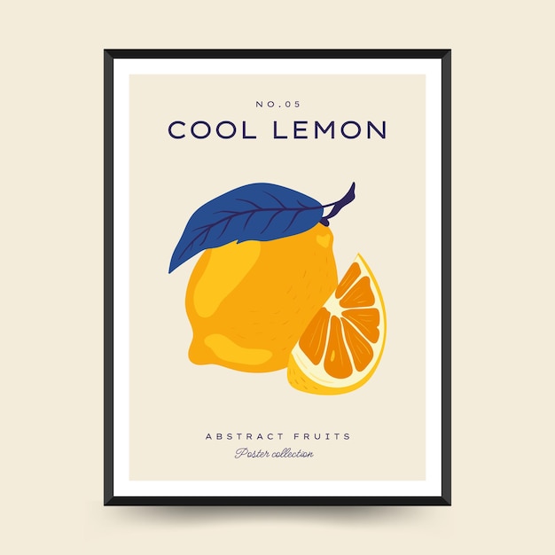 Sjabloon voor abstract tropisch fruit posters moderne trendy minimalistische stijl