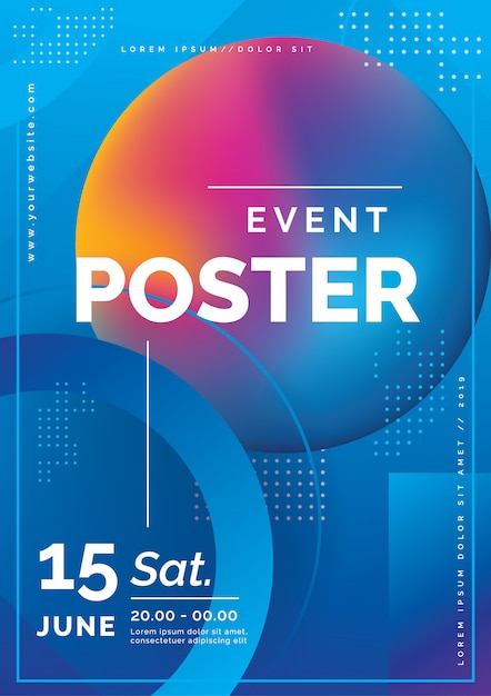 Sjabloon voor abstract vector dynamische gebeurtenis poster