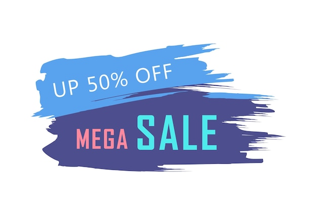 Sjabloon voor abstract webbanner visitekaartje MEGA SALE 50 PERCENT Vector