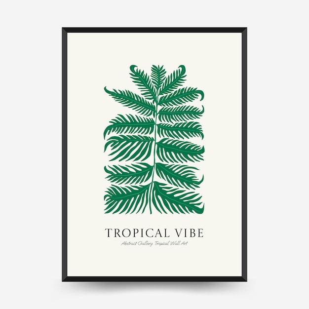 Sjabloon voor abstracte bloemenposters Moderne trendy Matisse minimale stijl Tropische jungle