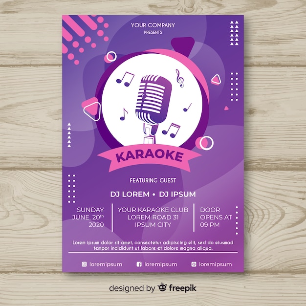 Vector sjabloon voor abstracte live muziek poster