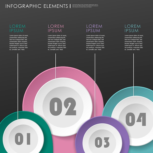 Sjabloon voor abstracte moderne papieren locatiemarkering infographic elementen