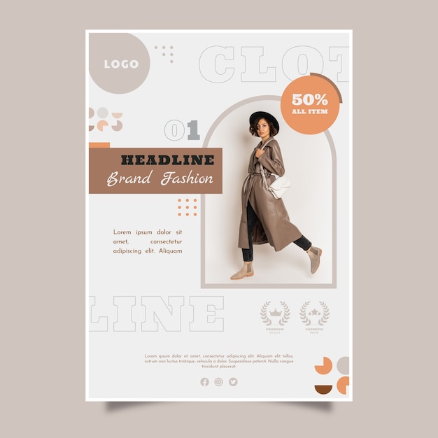 Sjabloon voor abstracte poster met kleurovergang