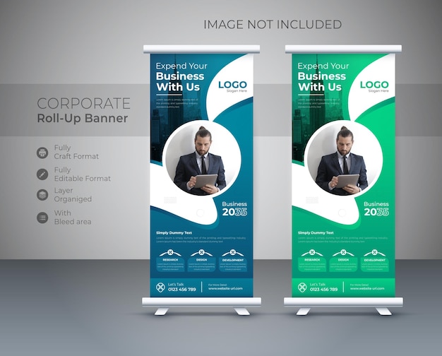 Sjabloon voor abstracte roll-up banner voor presentatie