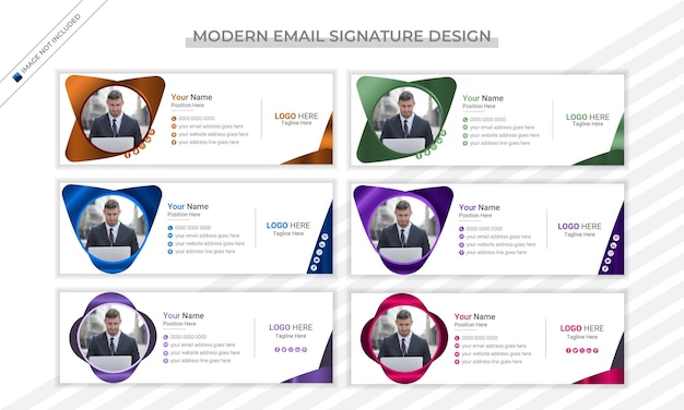 Sjabloon voor abstracte zakelijke e-mailvoetteksthandtekeningen