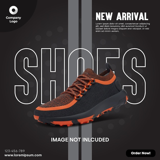 Sjabloon voor advertenties voor sportschoenen