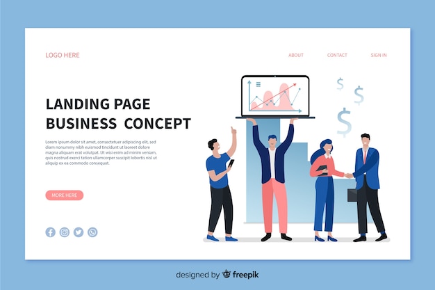 Sjabloon voor bedrijfsconcepten bestemmingspagina
