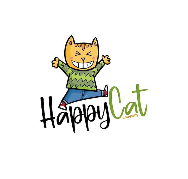 Sjabloon voor bedrijfslogo van Happy Cat