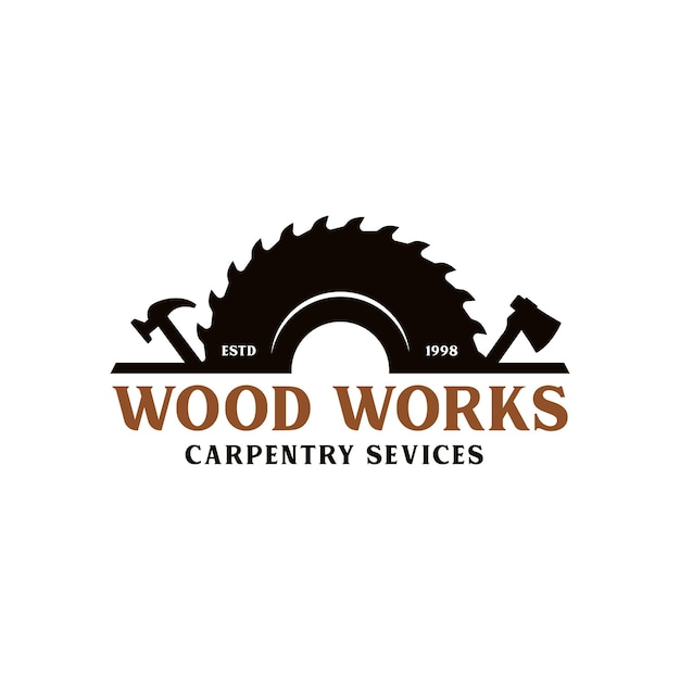 Sjabloon voor bedrijfslogo van Woodworks Industries