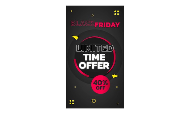 Vector sjabloon voor black friday-banner instagram en facebook-verhalen