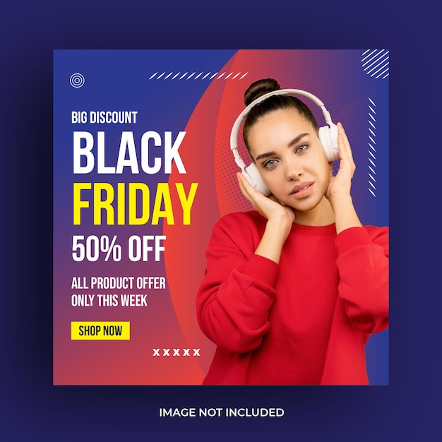 Vector sjabloon voor black friday-sociale media