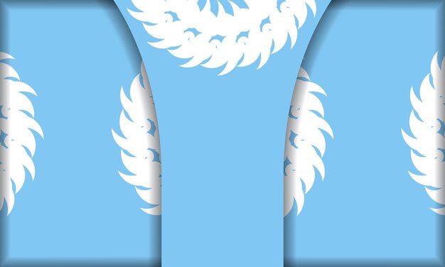 Vector sjabloon voor blauwe kleur voor spandoek met grieks wit patroon en logo ruimte
