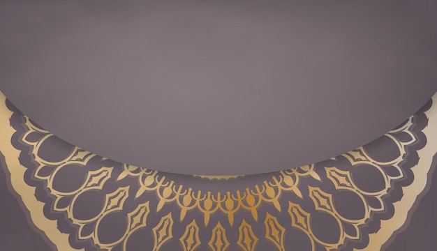 Sjabloon voor bruin spandoek met vintage gouden patroon en ruimte voor uw logo of tekst