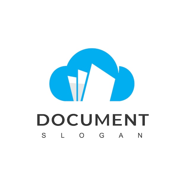 Sjabloon voor cloudbestand-logo, online documentsymbool