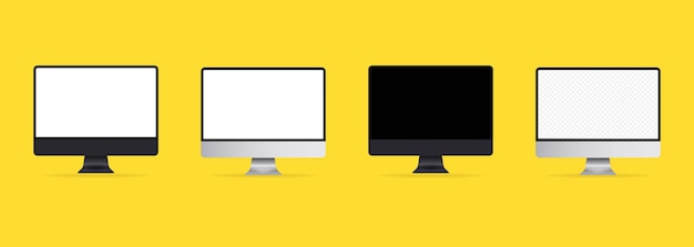 Sjabloon voor computermonitoren. Set van computermonitor. Realistische computermonitor.