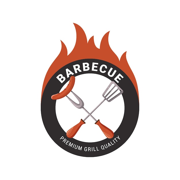 Sjabloon voor creatief barbecue-logo