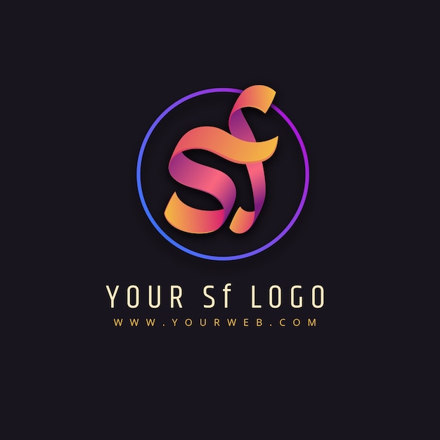 Vector sjabloon voor creatief professioneel sf-logo