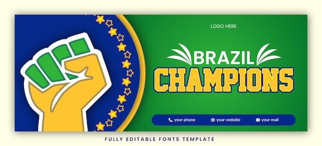 Sjabloon voor creatieve banner van de kampioen van Brazilië