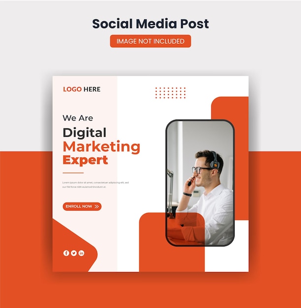 Sjabloon voor digitale marketing sociale media en instagram postbanner