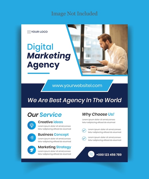 Sjabloon voor digitale marketingdiensten A4 flyer of poster