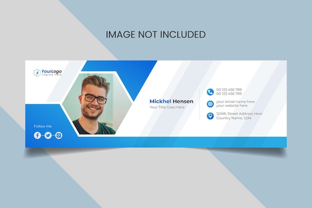 Sjabloon voor e-mailhandtekening of e-mailvoettekst en persoonlijk omslagontwerp voor sociale media