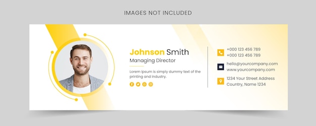 Sjabloon voor e-mailhandtekening of e-mailvoettekst en persoonlijke omslag voor sociale media