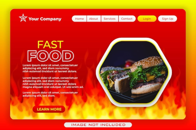 Sjabloon voor fast food vector-bestemmingspagina