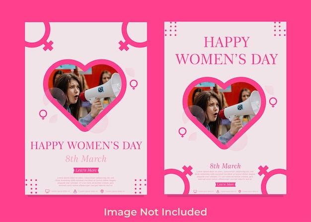 Sjabloon voor flyer voor gelukkige internationale vrouwendag