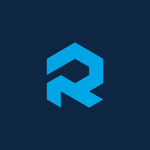 Sjabloon voor geometrische eerste letter R Vector Logo