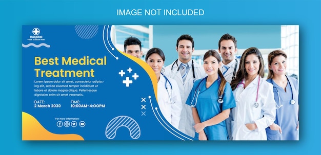 Sjabloon voor gezondheidszorgweb of facebook-banner. Gratis Vector