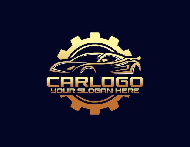 sjabloon voor het logo van de autoverzorg met helling
