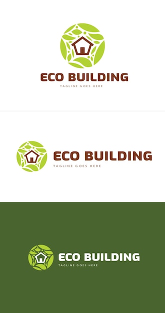 Sjabloon voor het logo van het eco-gebouw