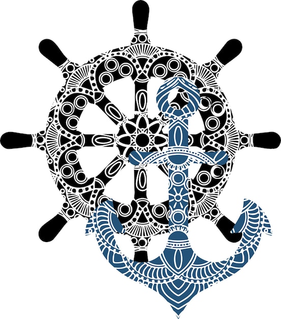 sjabloon voor het logo van het ontwerp van een nautisch anker